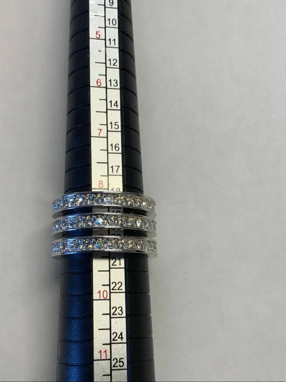 Swarovski Silver Three-Row Crystal Band - White